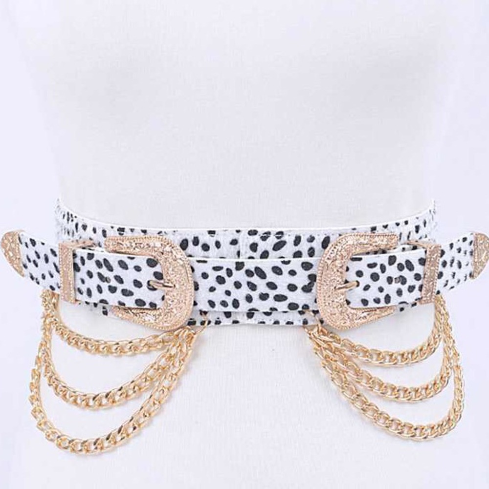 Animal Print Cheetah Western Corset Statement Belt